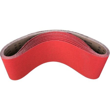 Pferd Coated Belt, Co-Cool, 6"x48", 80 Grit, 6" W, 48" L, Coated, Ceramic Oxide, 80 Grit 49675